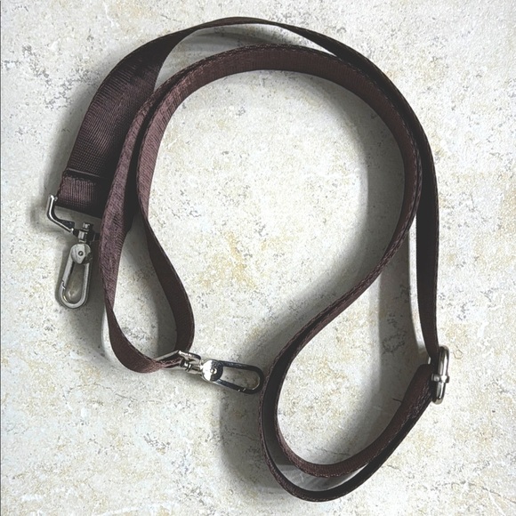 Brown with Silver Hardware - Men or Women’s Duffle Bag / Crossbody Bag Strap - Picture 1 of 4